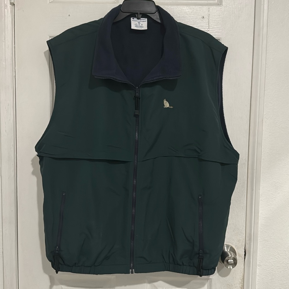 Vintage Tenaya Lodge Reversible Vest Dark Green Navy For Men Big / Tall Size Xxl View 2